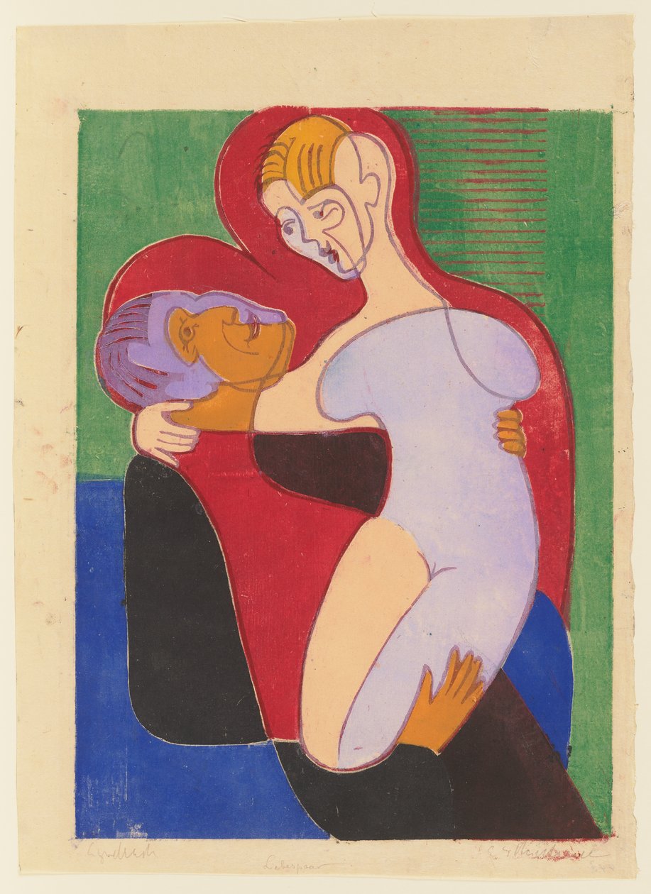 Loving Couple (Elisabeth and Julius Hembus) by Ernst Ludwig Kirchner