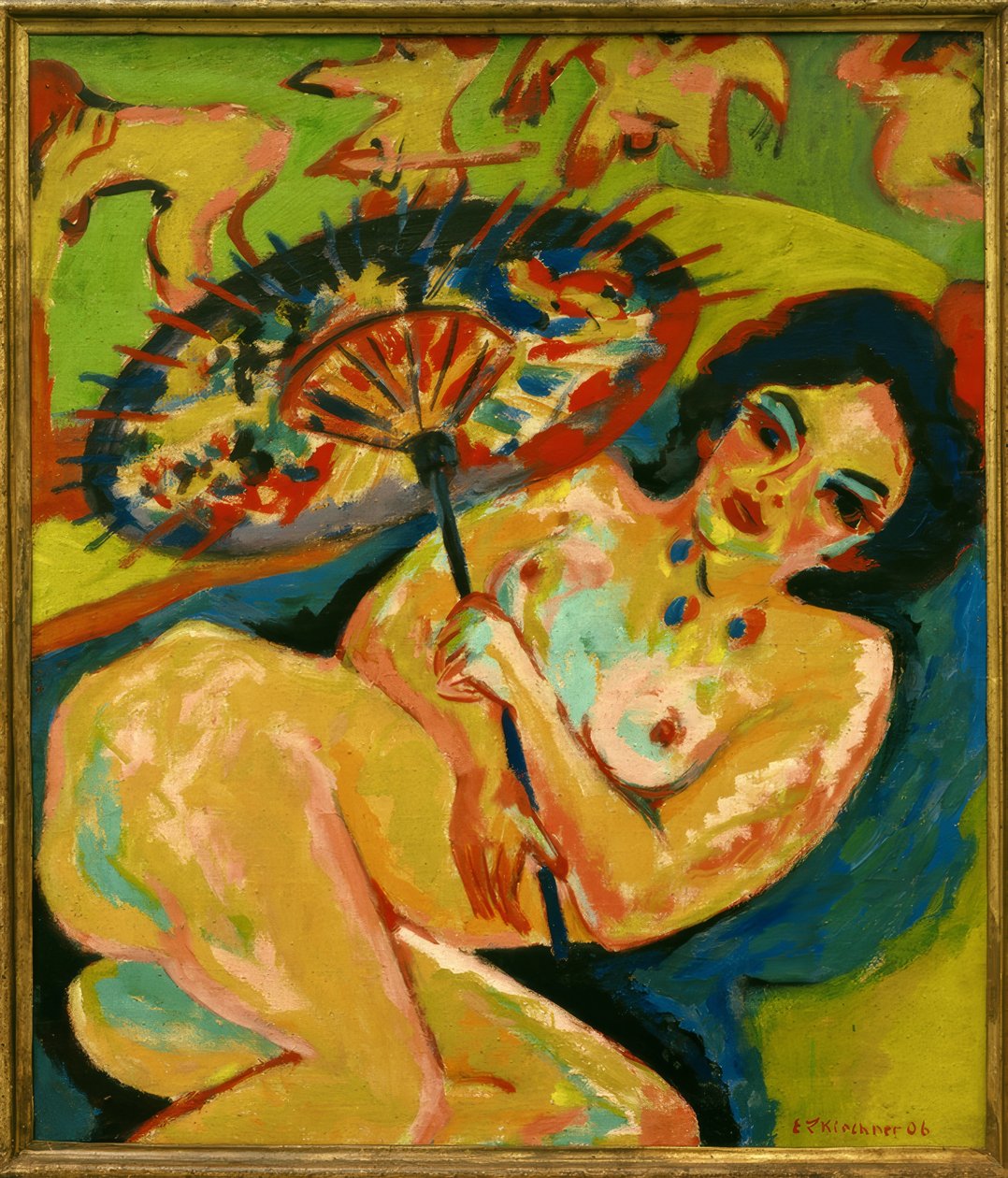Girl Under Japanese Umbrella by Ernst Ludwig Kirchner