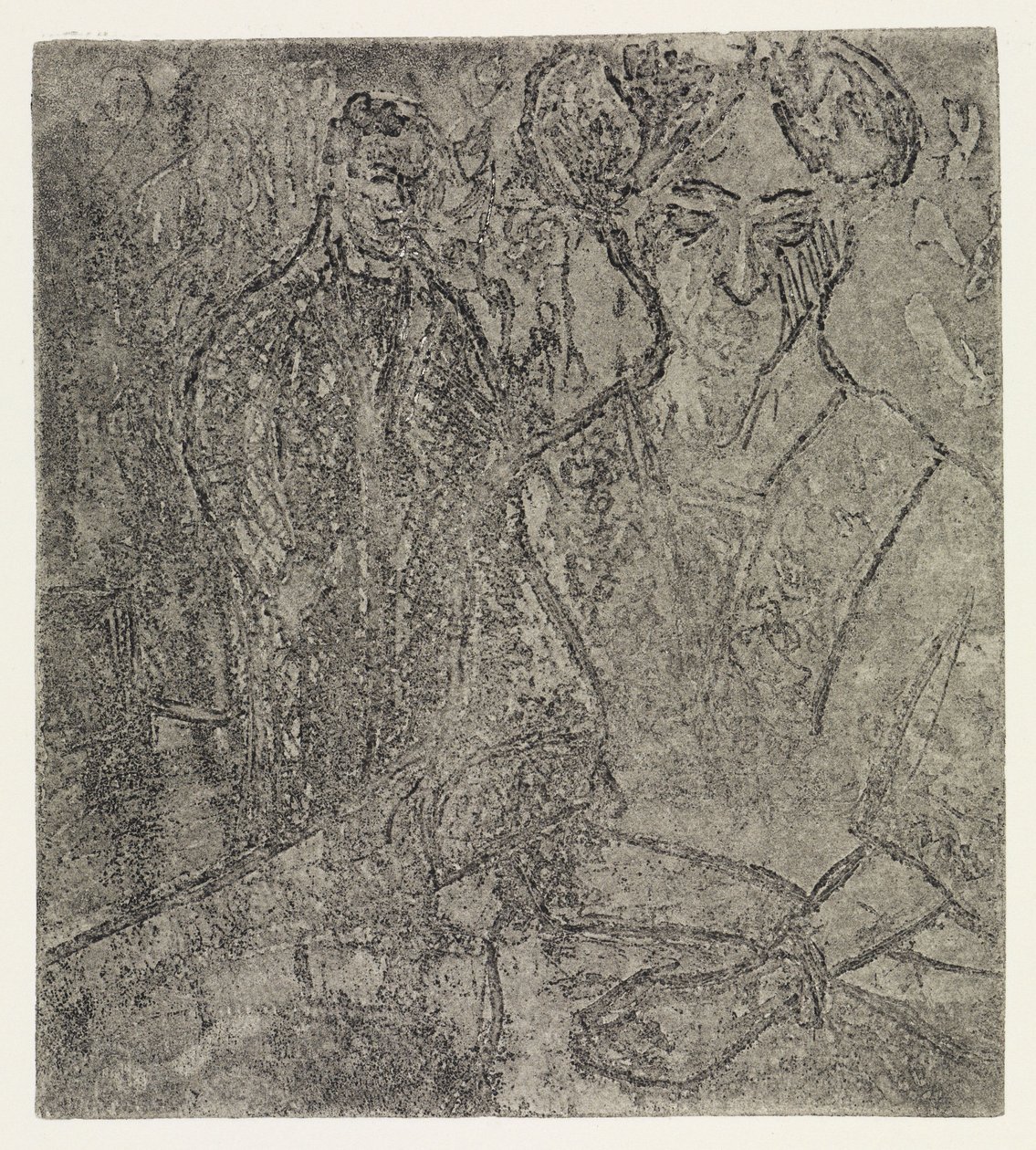 Man and Seated Woman/Blonde and Black Woman by Ernst Ludwig Kirchner