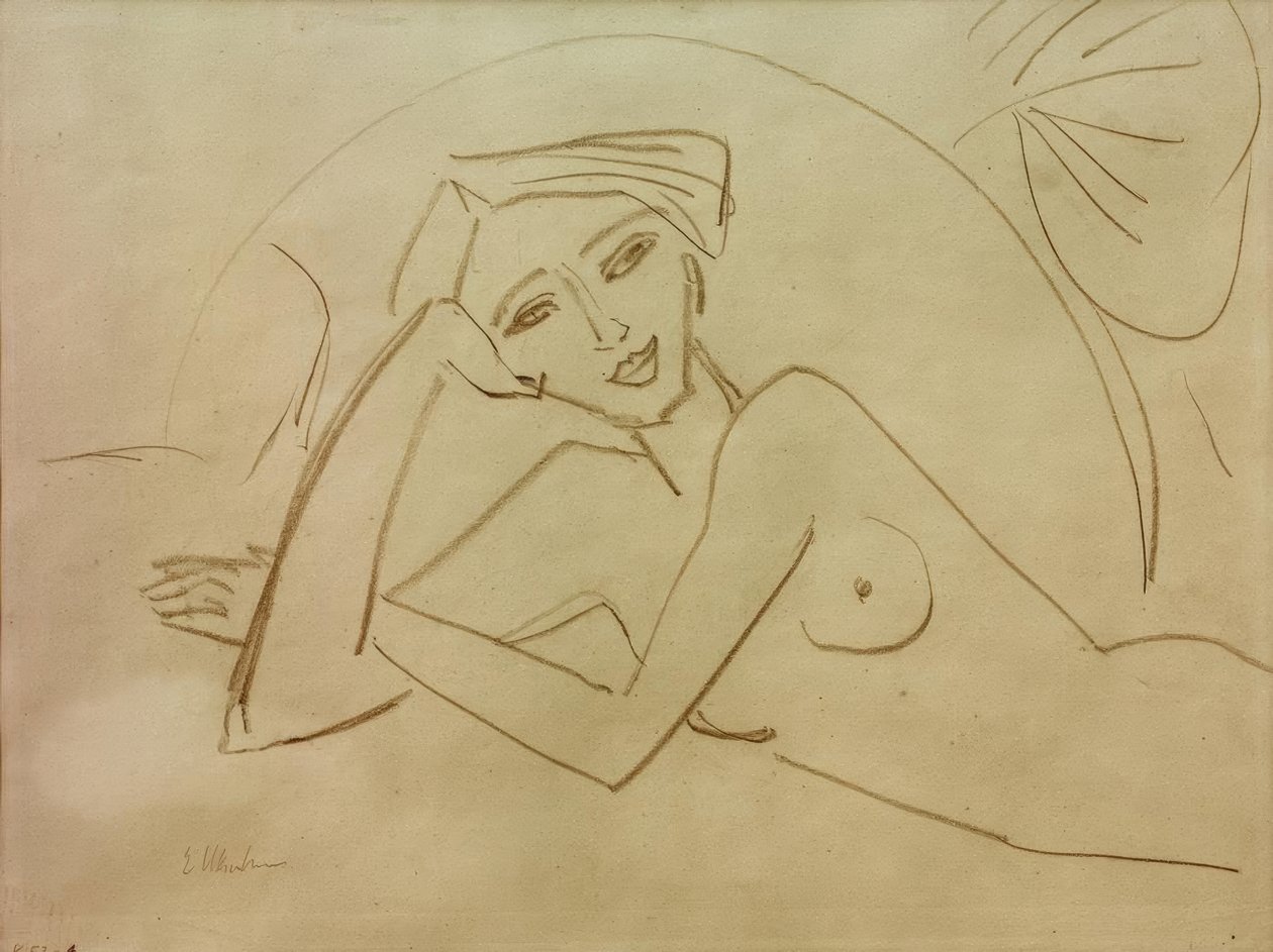 Nude Lying Girl by Ernst Ludwig Kirchner
