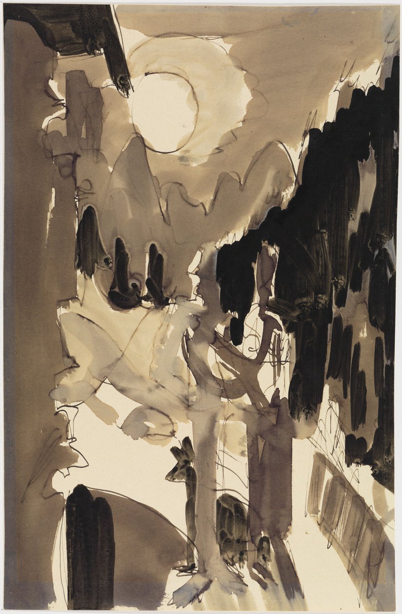Couple in Moonlight in Front of the House by Ernst Ludwig Kirchner