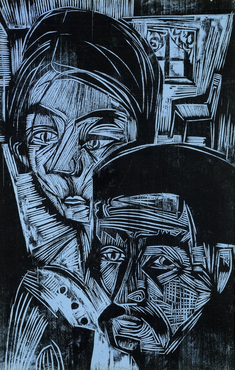 Peasant Couple in the Cottage by Ernst Ludwig Kirchner