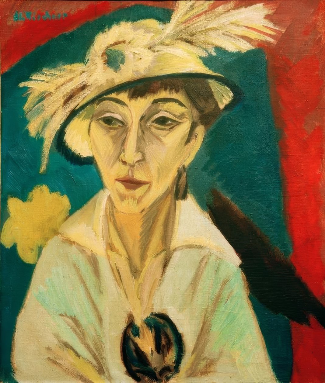 Portrait of Erna Schilling (Sick Woman, Lady with Hat) by Ernst Ludwig Kirchner