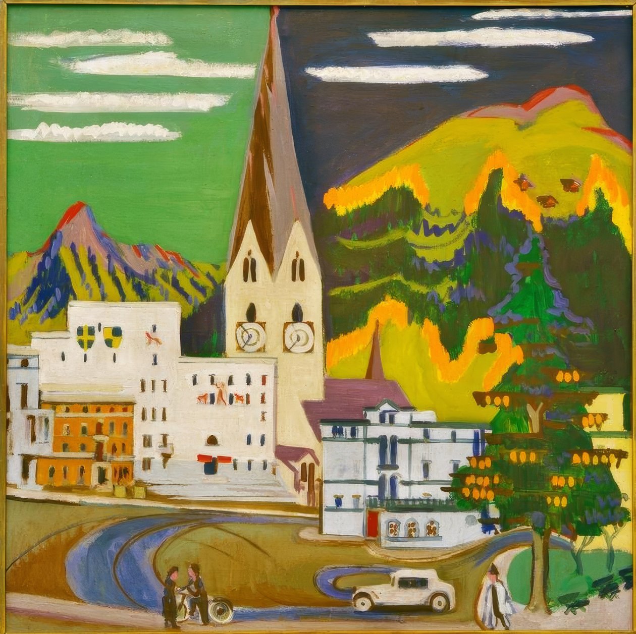 Davos Platz Town Hall by Ernst Ludwig Kirchner