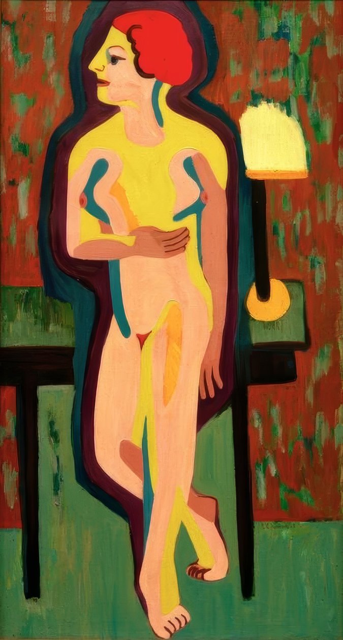 Red-Haired Naked Woman by Ernst Ludwig Kirchner