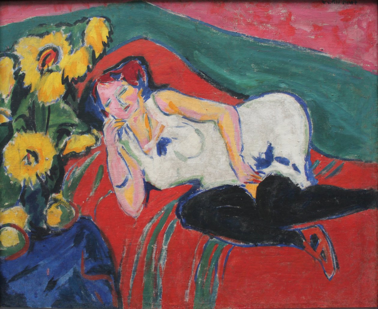 Resting Woman in White Shirt by Ernst Ludwig Kirchner