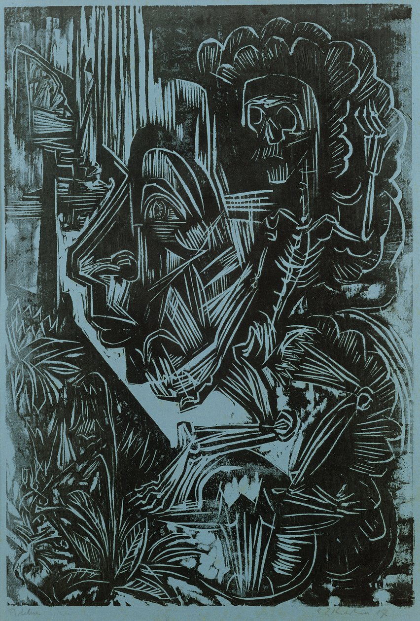 Self Portrait with Death Dancing, 1917 by Ernst Ludwig Kirchner