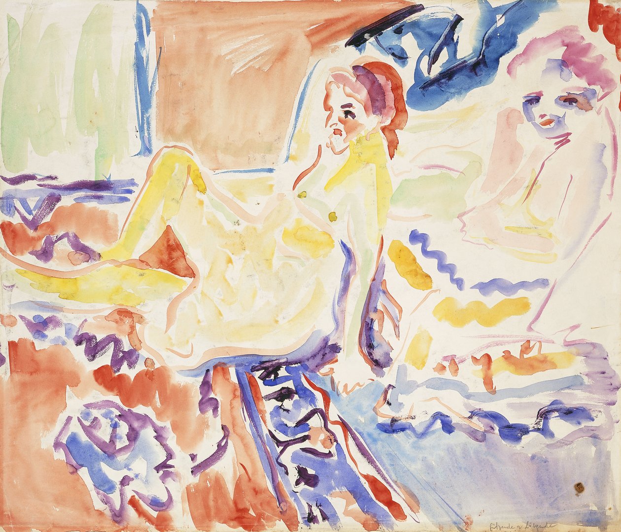 Sitting and Lying by Ernst Ludwig Kirchner