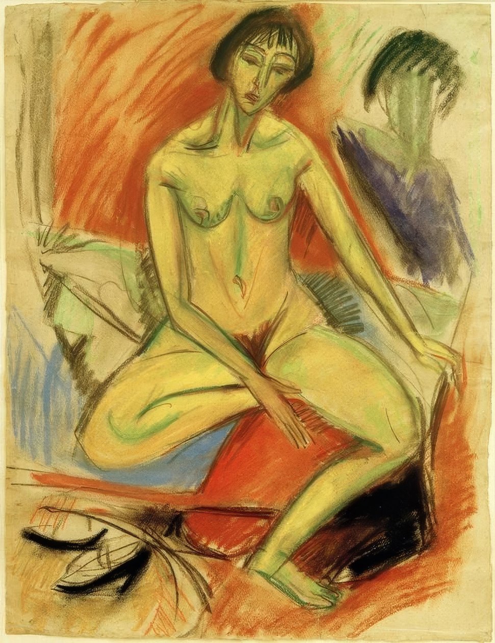 Seated Female Nude by Ernst Ludwig Kirchner