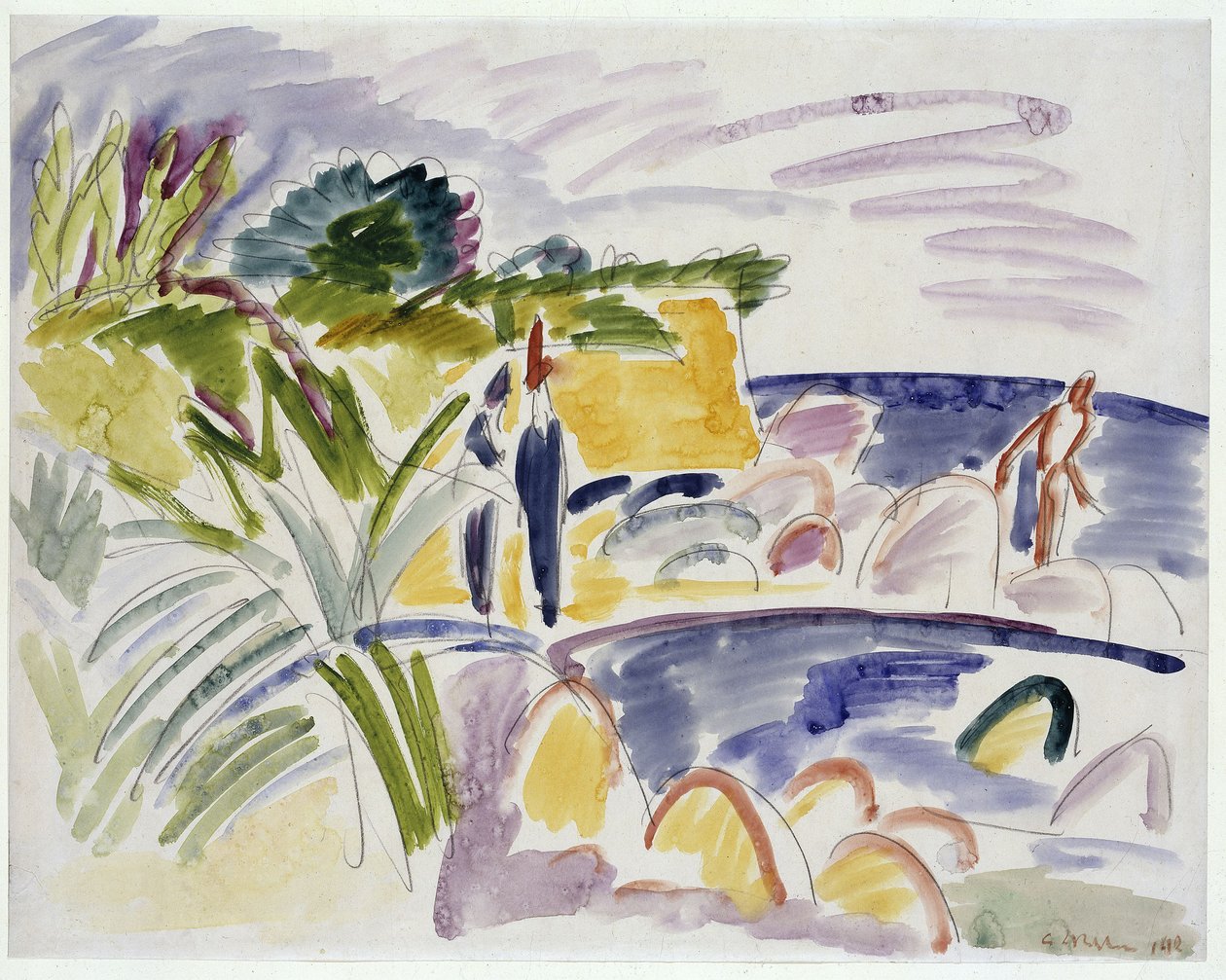 Beach on Fehmarn by Ernst Ludwig Kirchner