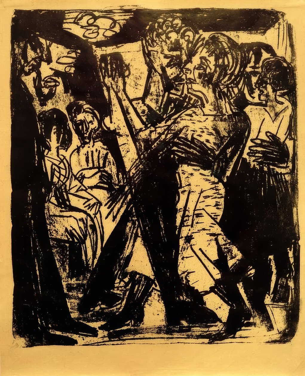 Dancing Peasant Couple by Ernst Ludwig Kirchner