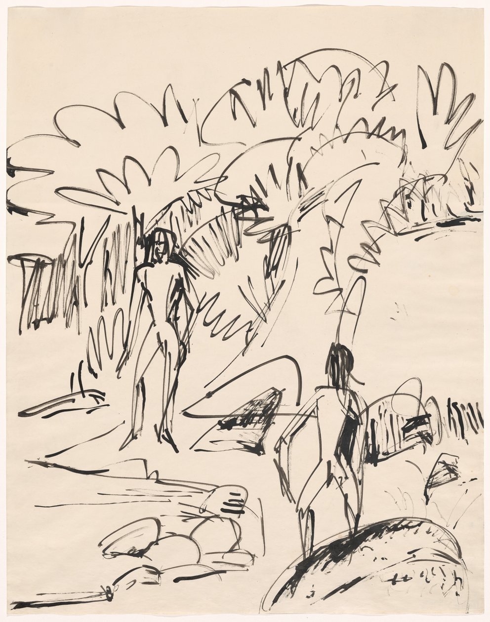 Two Bathers at Fehmarn Coast by Ernst Ludwig Kirchner