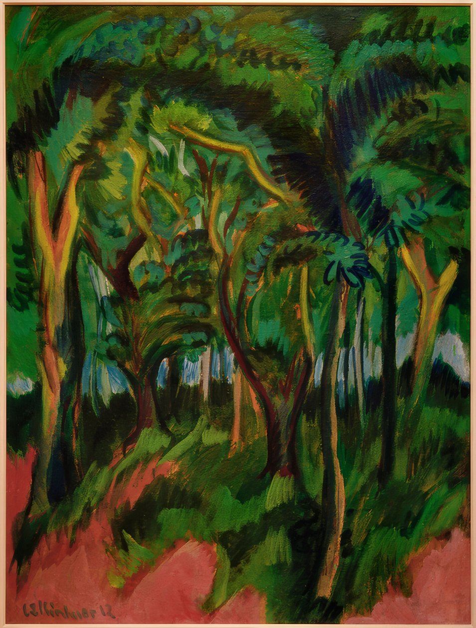 Forest Interior with Pink Foreground by Ernst Ludwig Kirchner