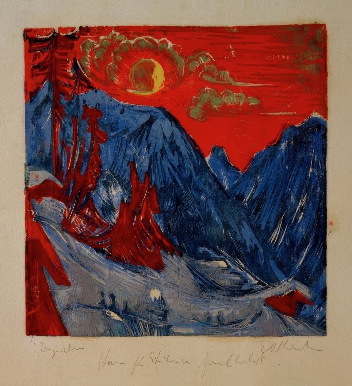 Winter Moon Night by Ernst Ludwig Kirchner