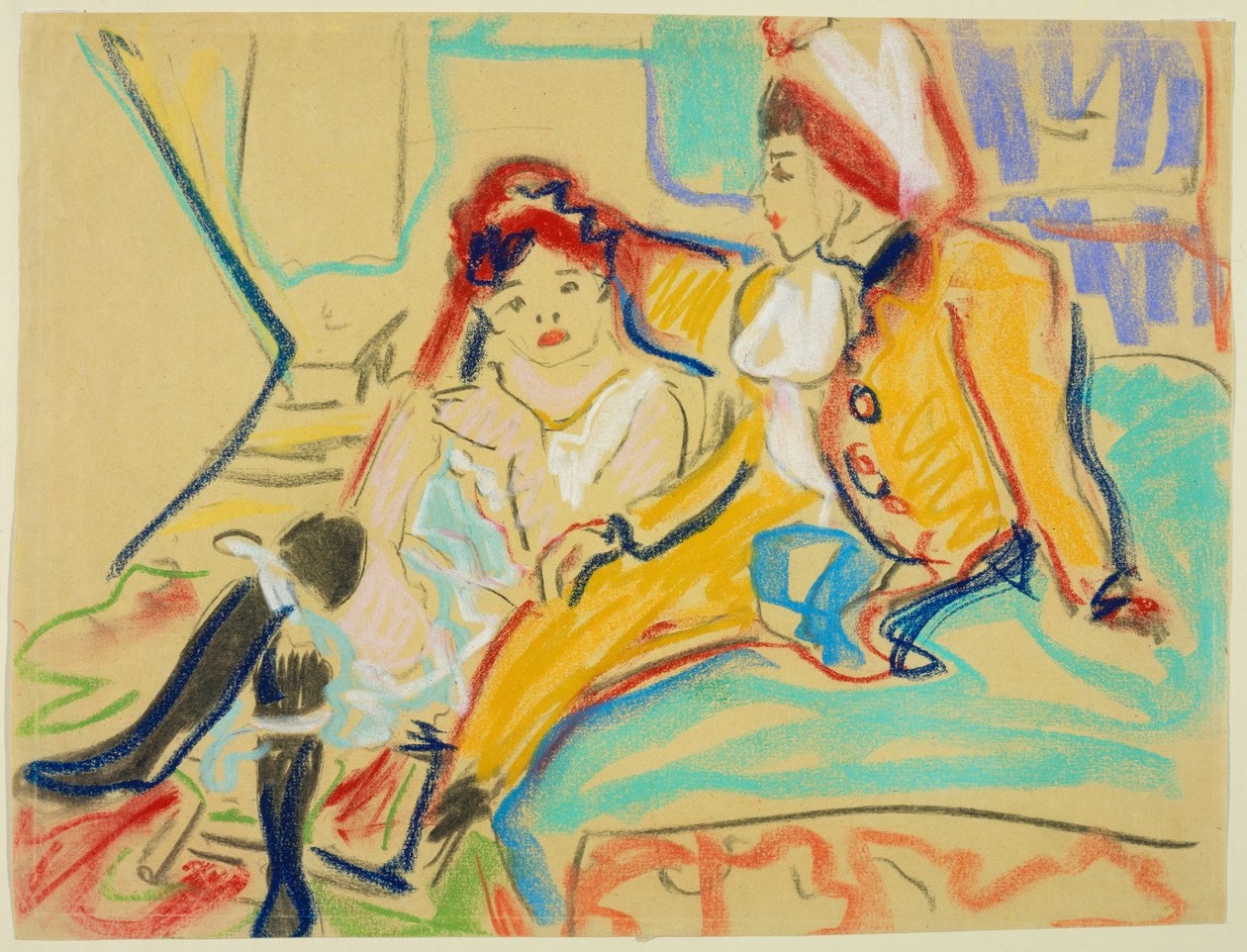 Two Girls on a Divan by Ernst Ludwig Kirchner
