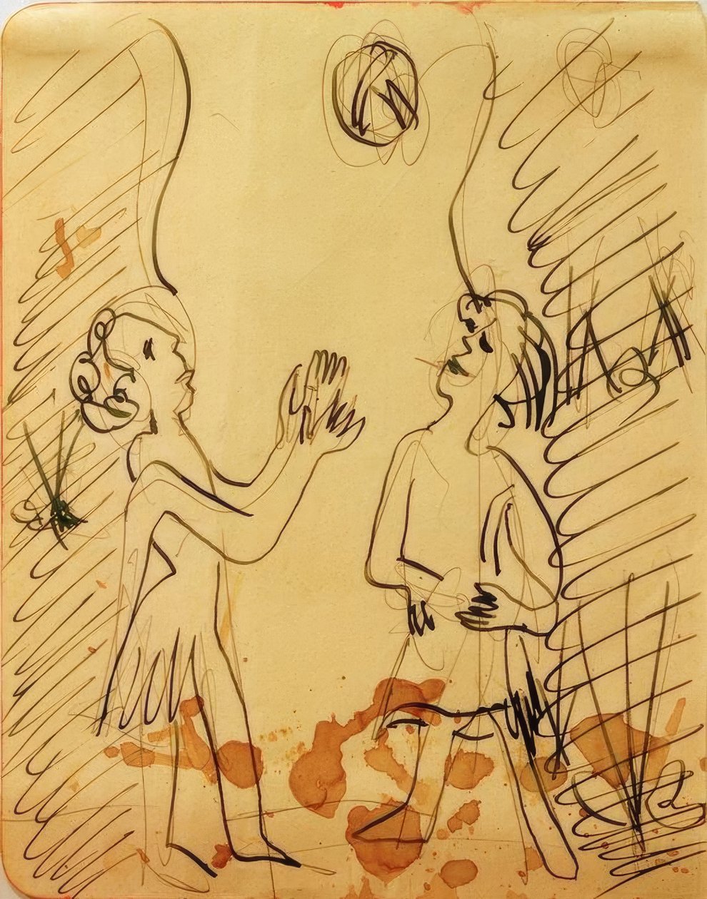 Two Girls Playing Ball by Ernst Ludwig Kirchner