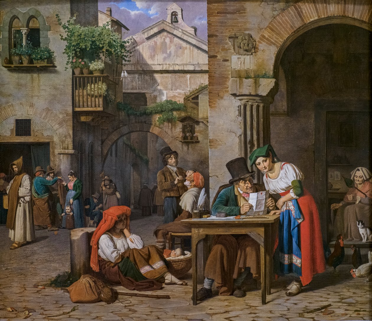 A Roman Scribe reading a Letter to a Young Woman by Ernst Meyer