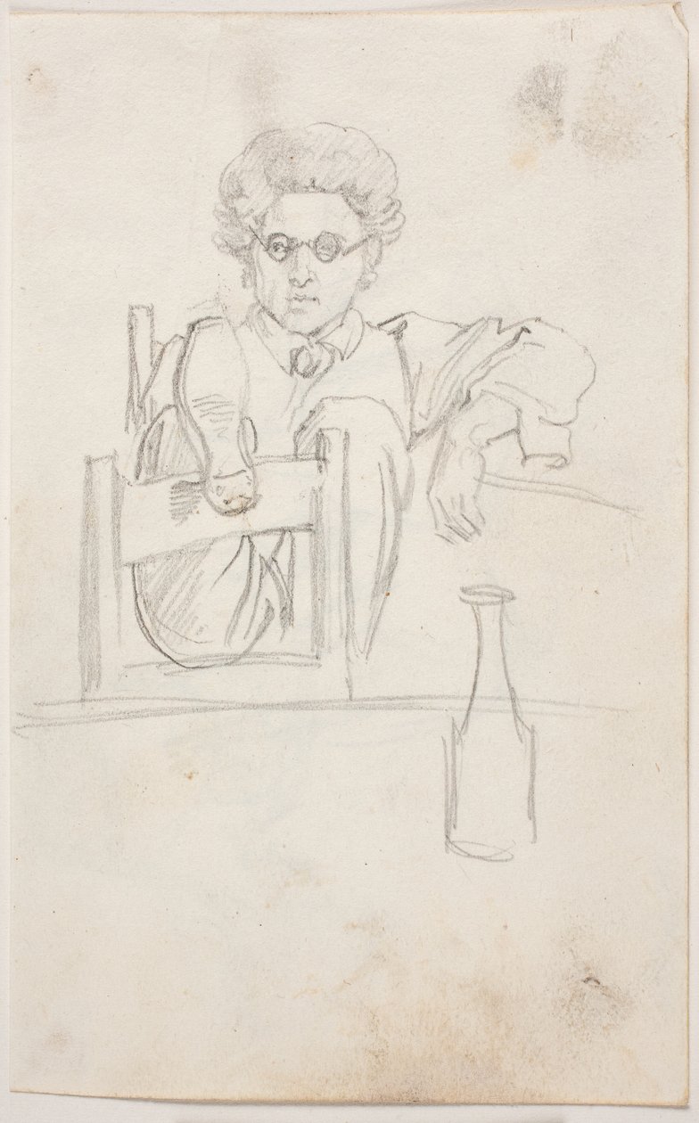 Ernst Meyer with Legs Thrown Over a Chair Back by Ernst Meyer
