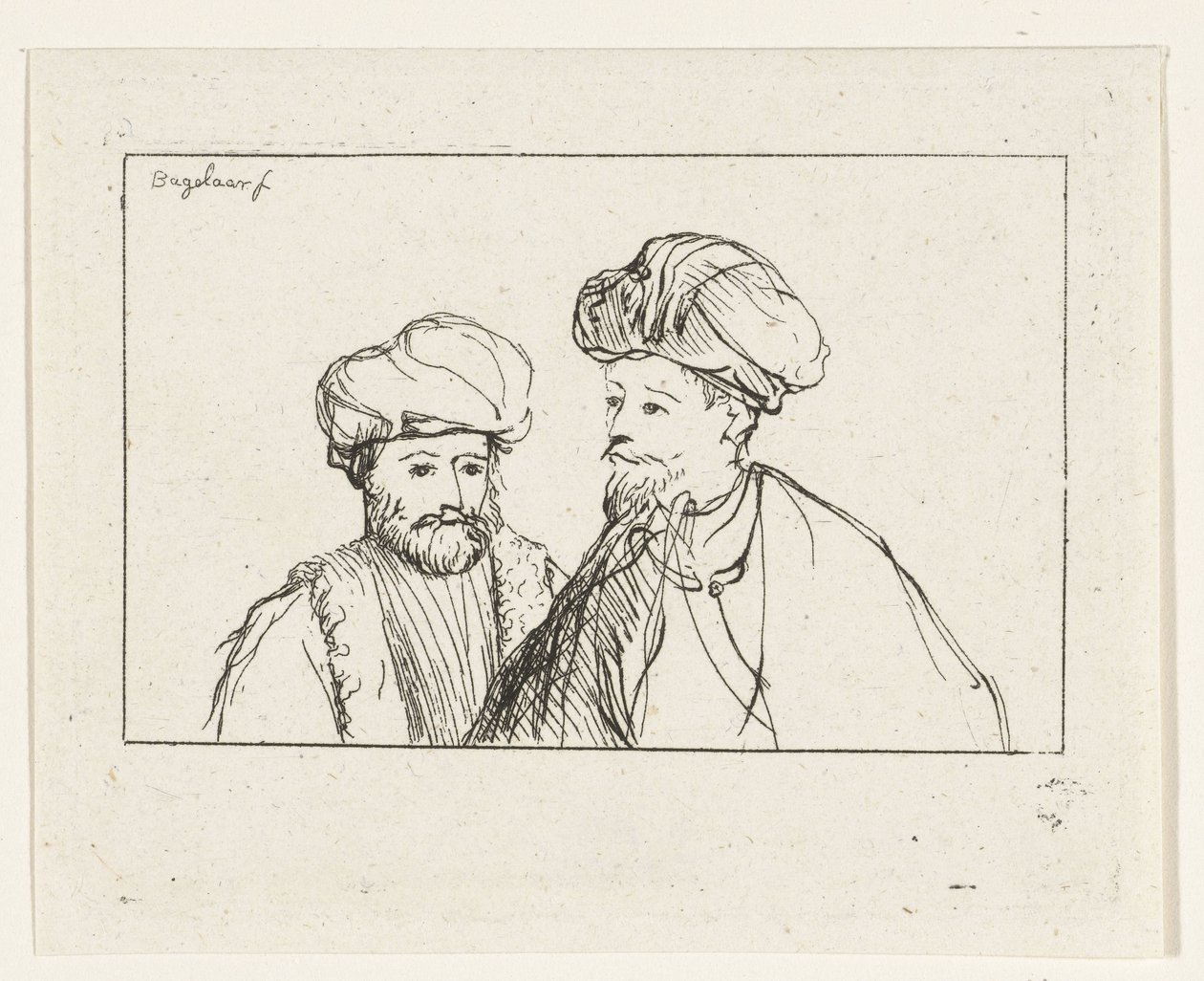 Portrait of Two Men with Turban by Ernst Willem Jan Bagelaar