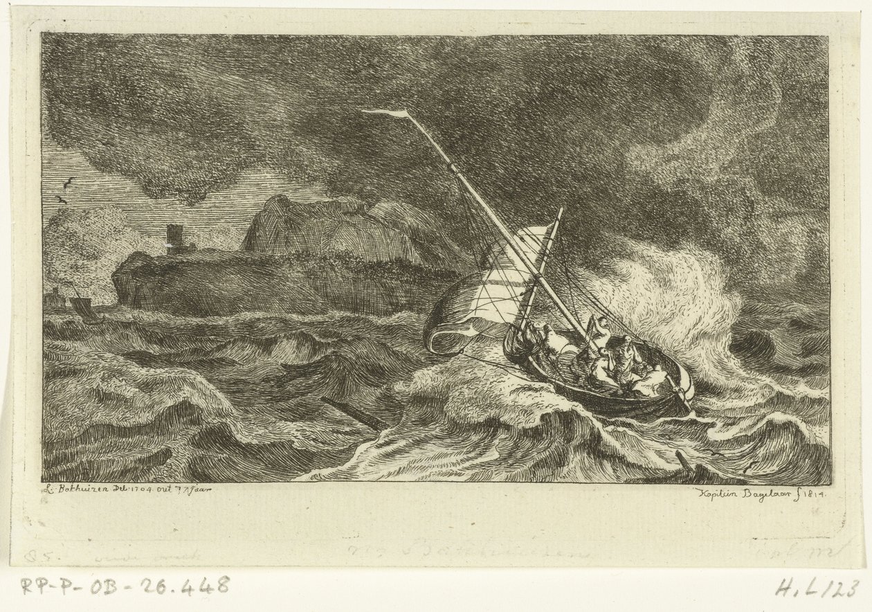 Sailboat on Stormy Sea by Ernst Willem Jan Bagelaar