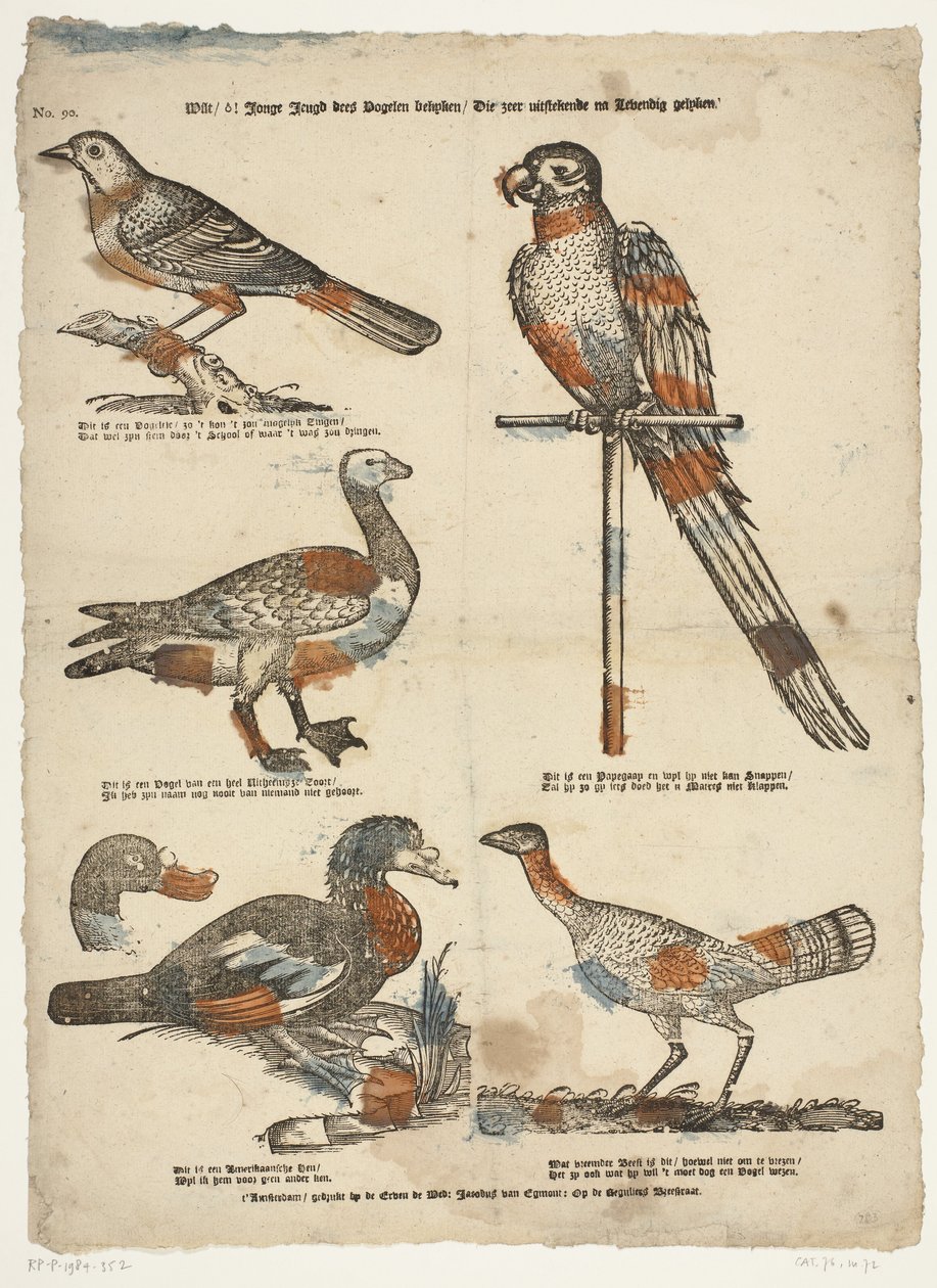 Wilt /ô! Young Youth Look at These Birds / That Very Much Resemble Life by Erven de Weduwe Jacobus van Egmont