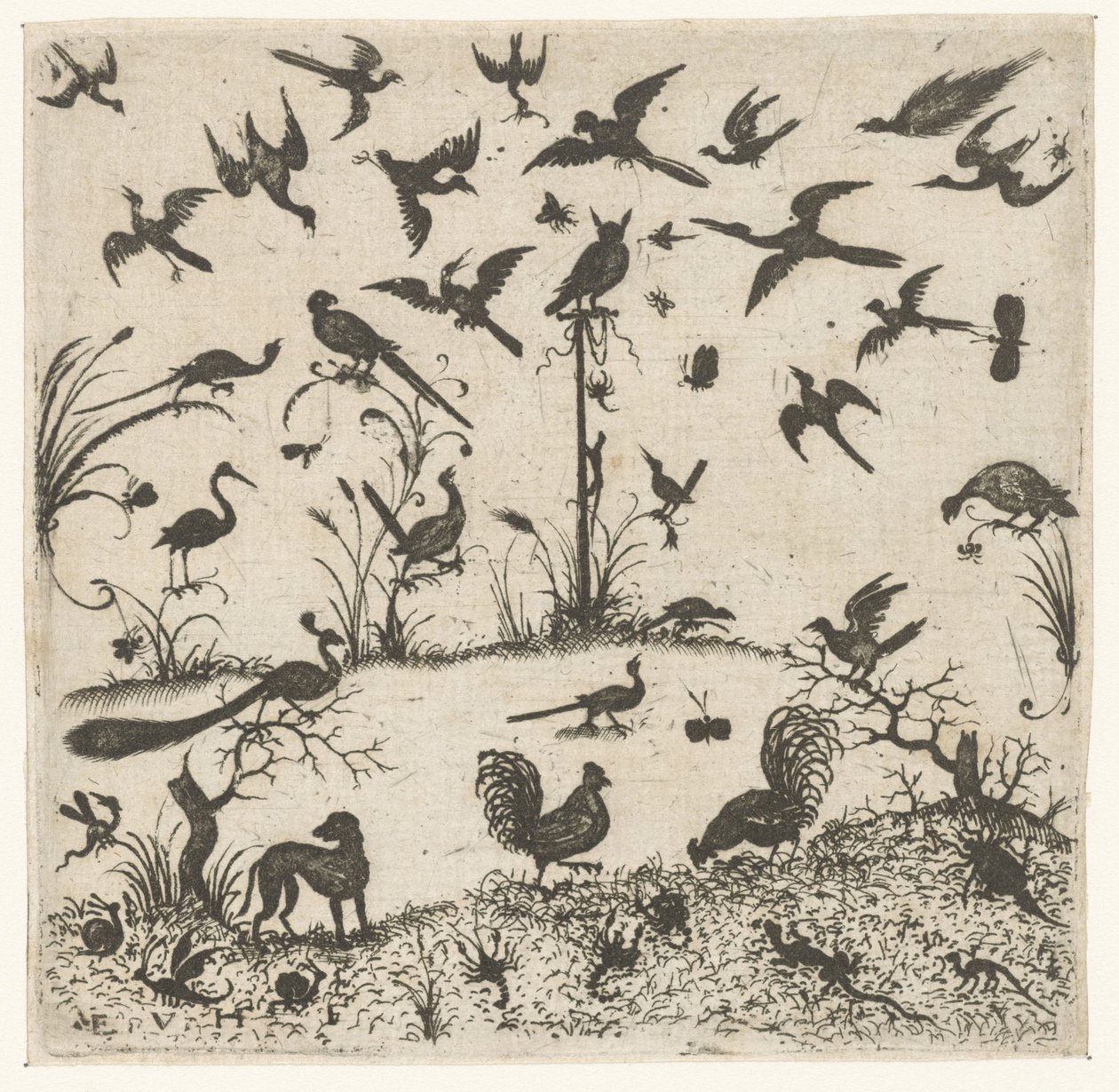 Birds (Schweifwerk Ornaments for Silversmiths) (series title) by Esaias van Hulsen
