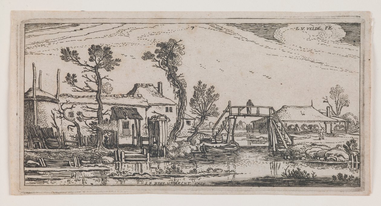 Farm Beyond a Canal, from the series “Ten Oblong Landscapes” by Esaias van de Velde