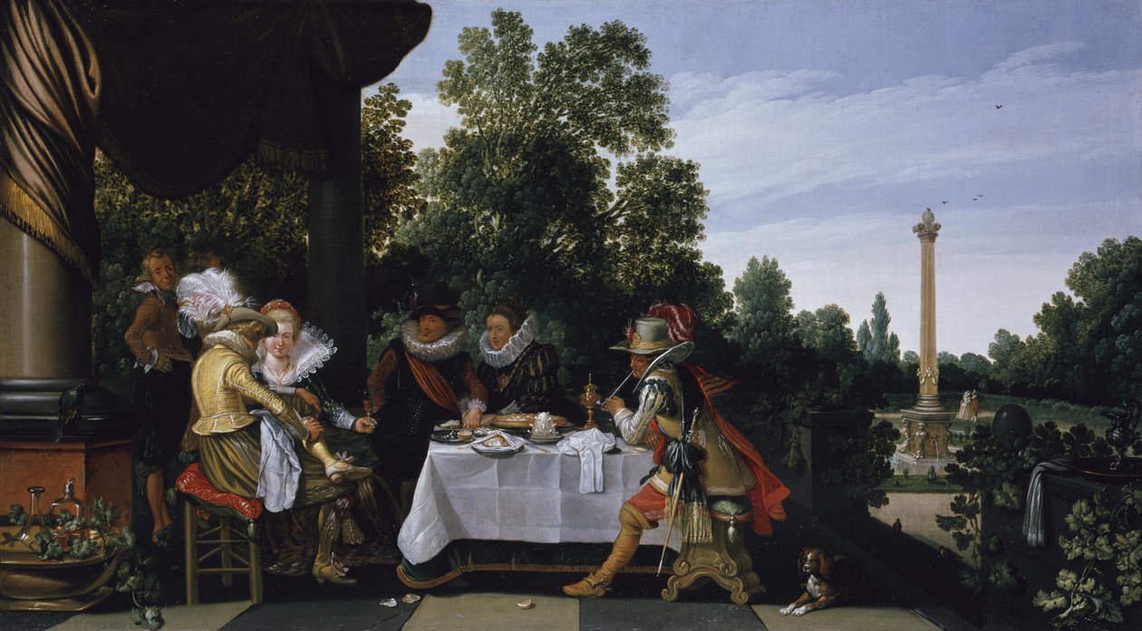 Merry Company on a Garden Terrace by Esaias van de Velde