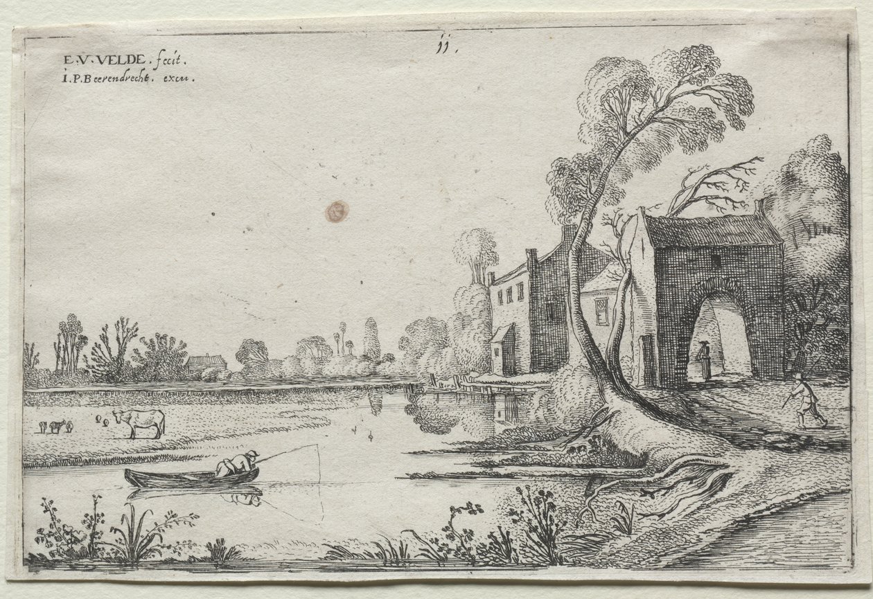 Landscape with a River and a Gatehouse by Esaias van de Velde