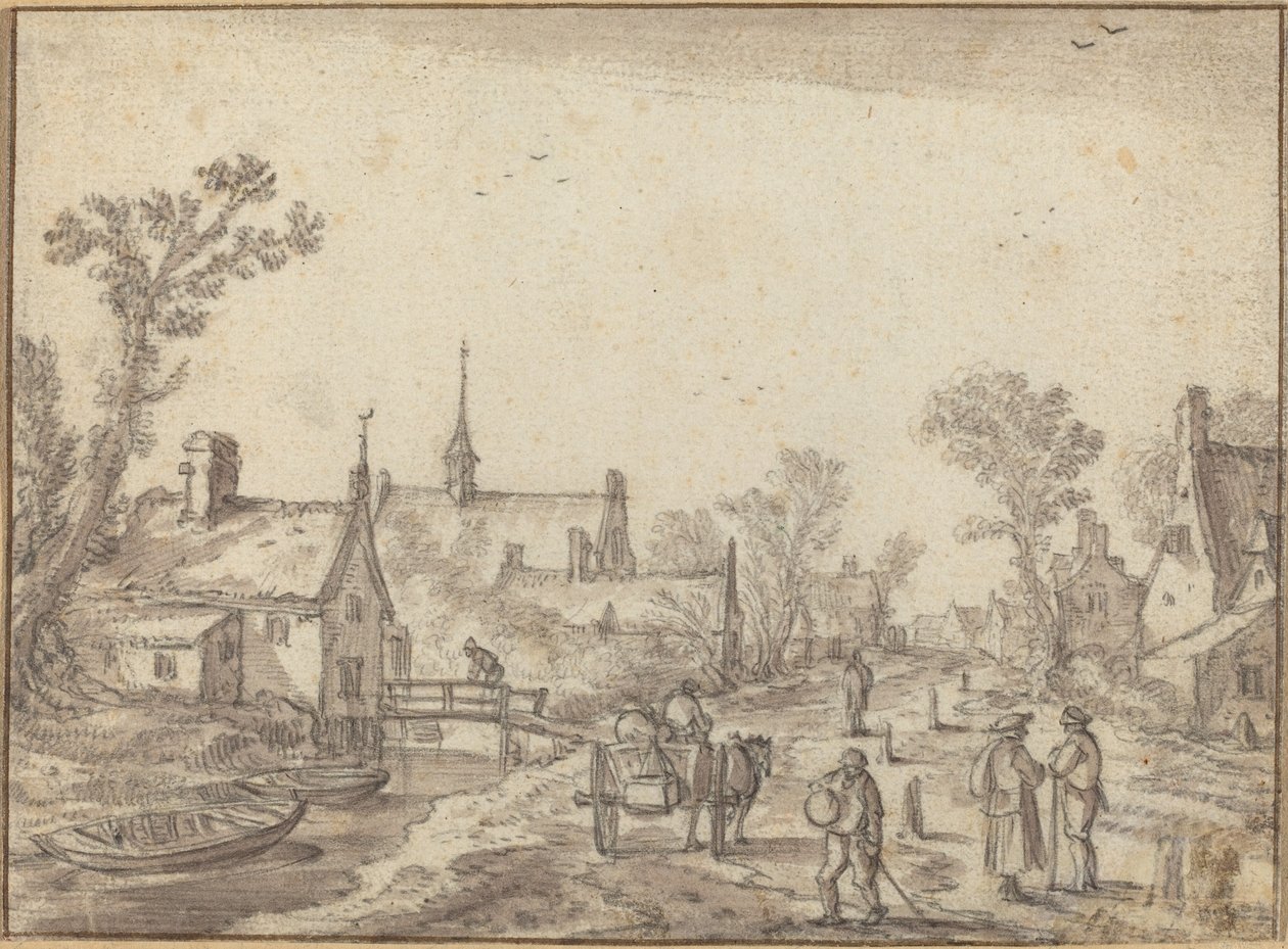 The Village Street by Esaias van de Velde I