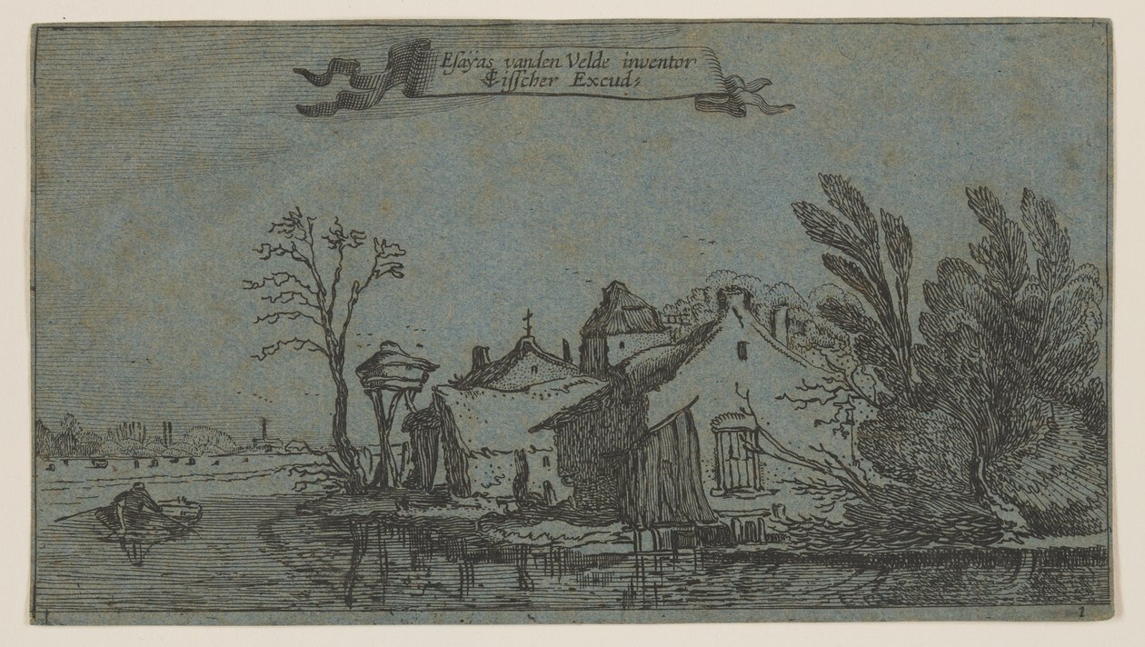 Farm to the Right of a River by Esaias van den Velde I