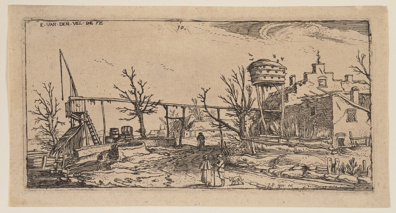 Landscape with a Brewery, from Landscapes by Esaias van den Velde I