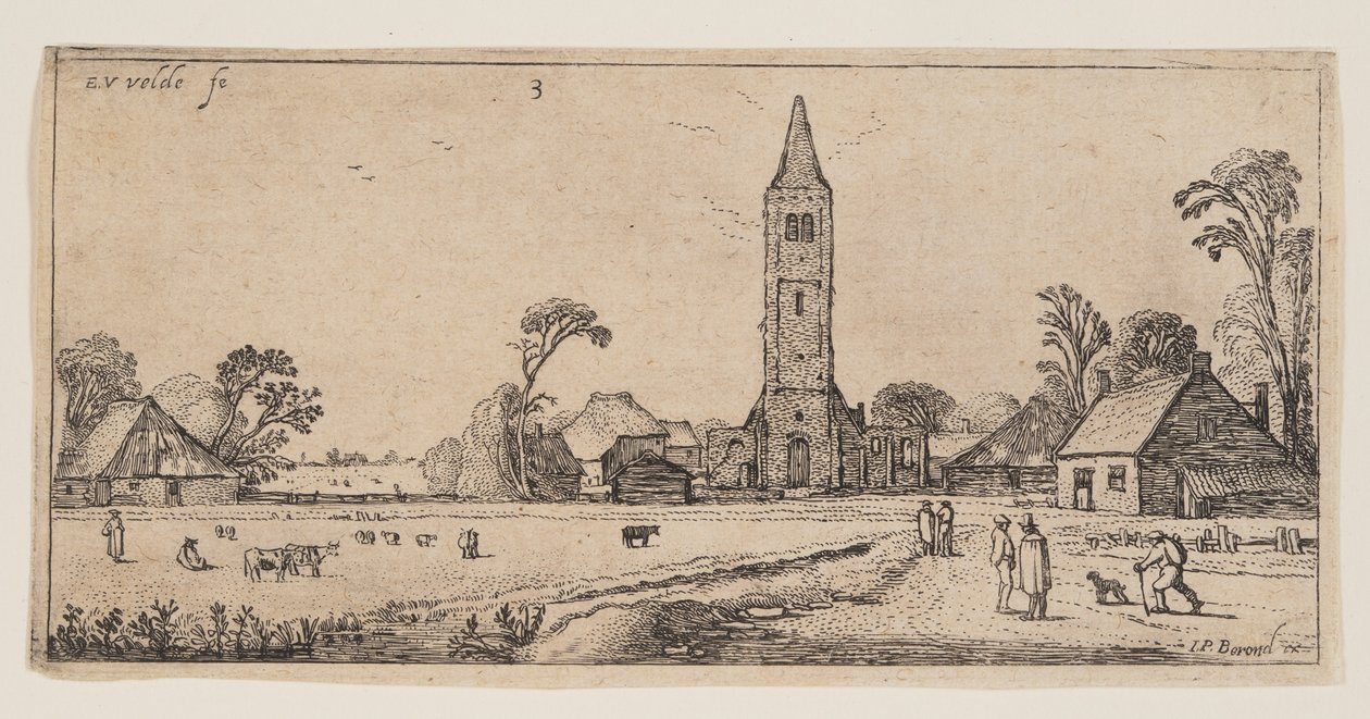 Path at Right Leading to a Village, from Landscapes by Esaias van den Velde I
