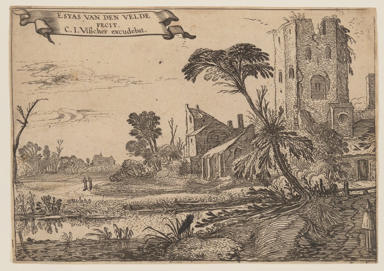 Two Monks on a Path by Esaias van den Velde I