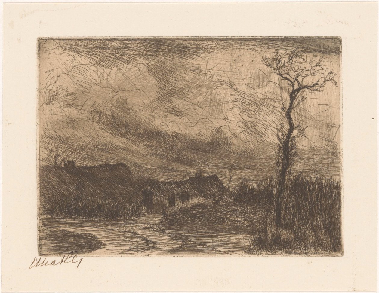Houses Under a Heavy Sky by Etha Fles (signed by artist)