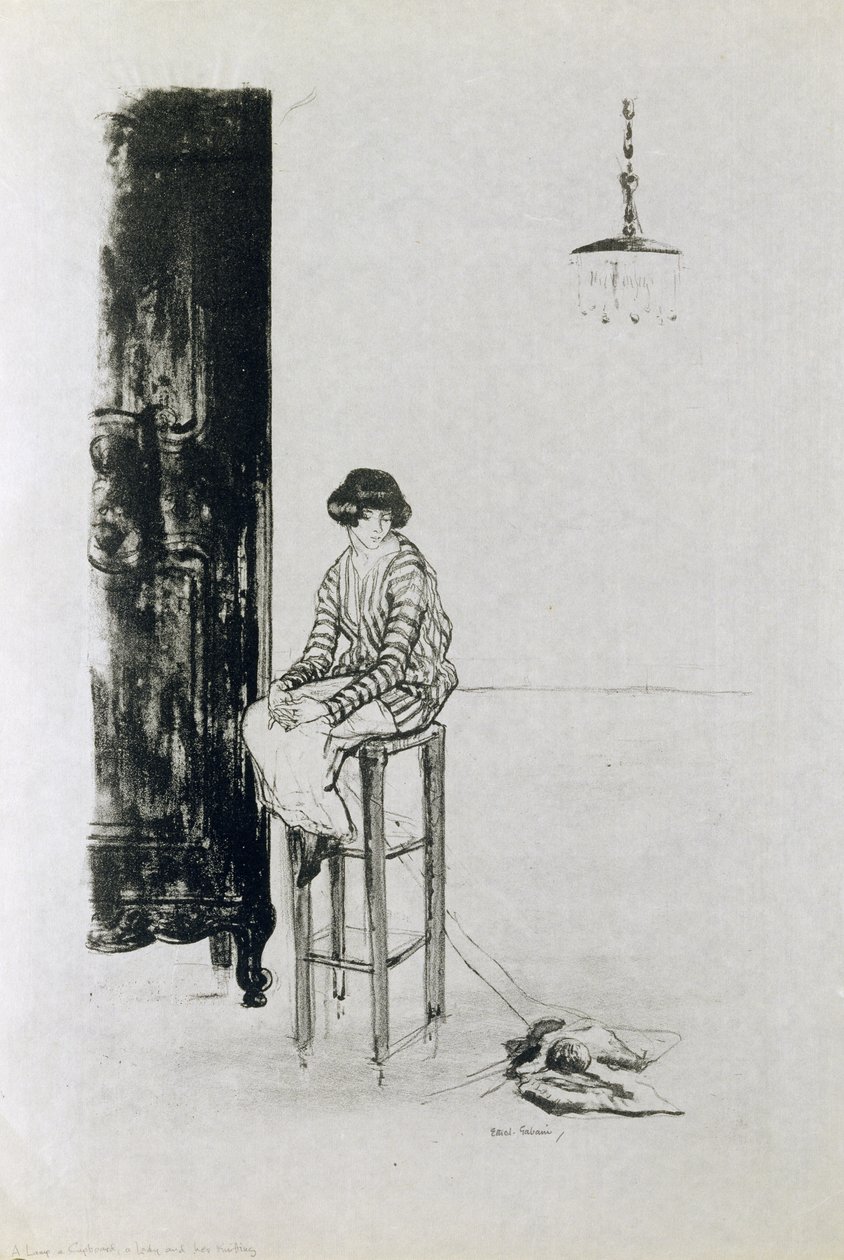 A Lady and her Knitting by Ethel Gabain