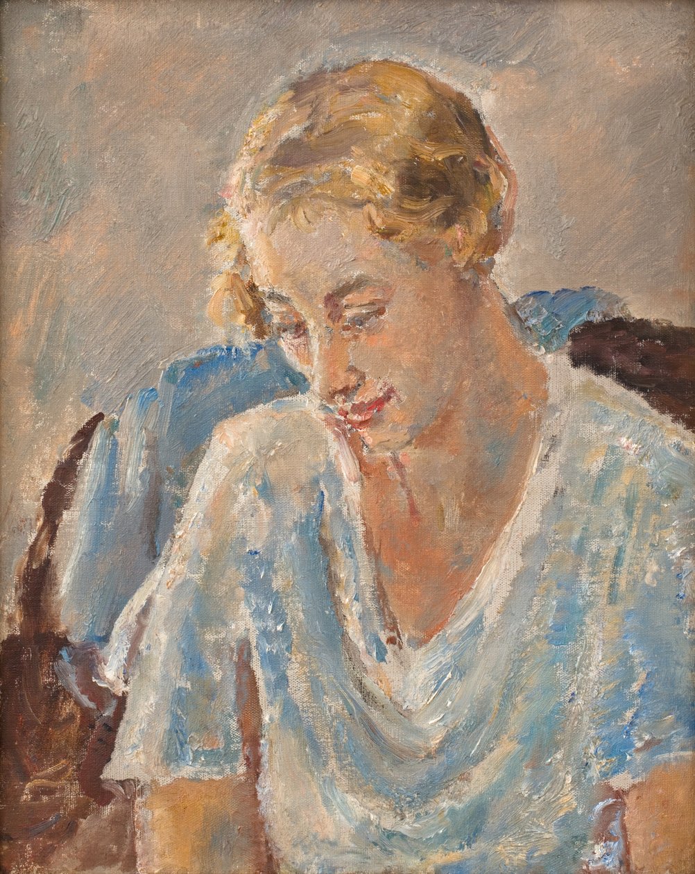 Portrait of a Woman in Blue by Ethel Walker