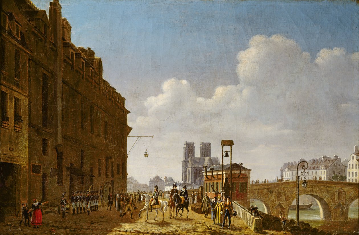 The Emperor Napoleon visiting the market for eau-de-vie on the Quai Bercy on 8th February 1811 by Etienne Bouhot