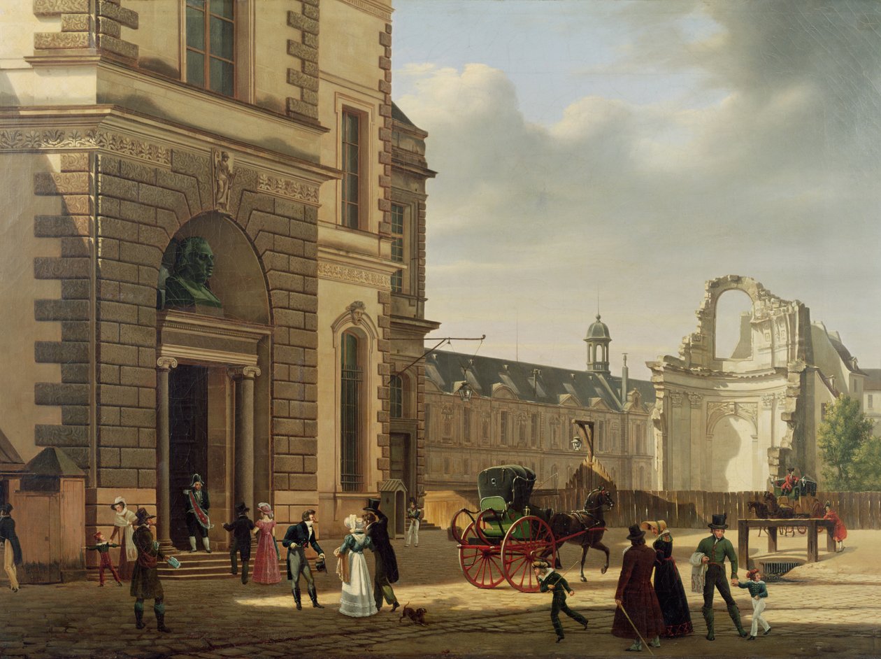 The Entrance to the Musee de Louvre and St. Louis Church, 1822 by Etienne Bouhot