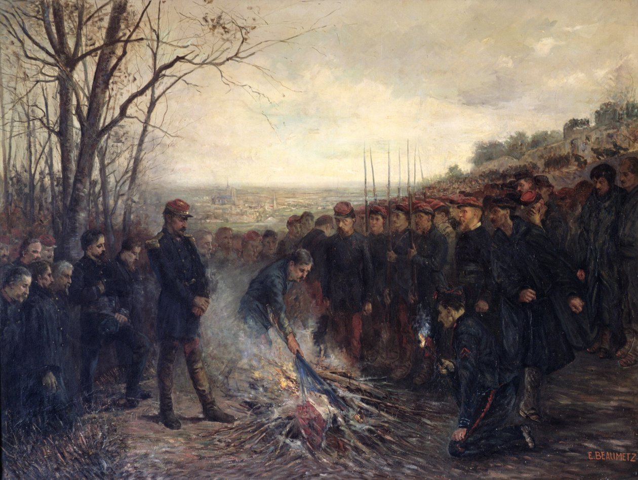 General Lapasset burning his flags, 26th October 1870, 1882 by Etienne Dujardin Beaumetz