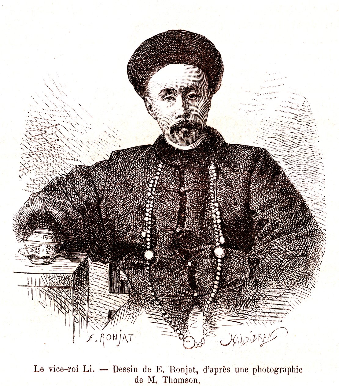 Li Hongzang, Viceroy of Zhili, at the imperial Court of China. 1873 by Etienne Antoine Eugene Ronjat