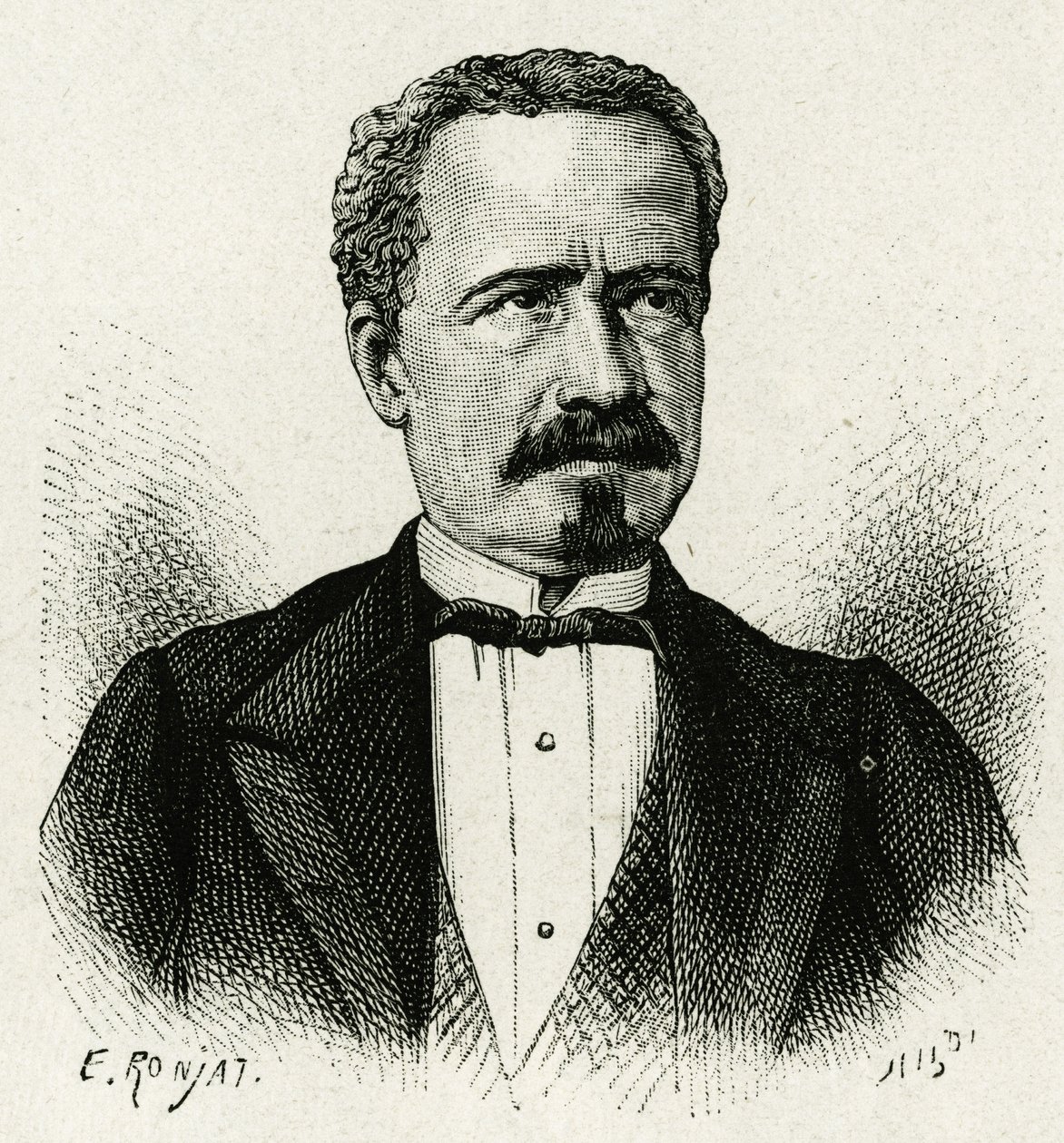 Portrait of the President of Ecuador, Don Antonio Borrero (engraving by E. Ronjat, after a photograph, to illustrate the story 