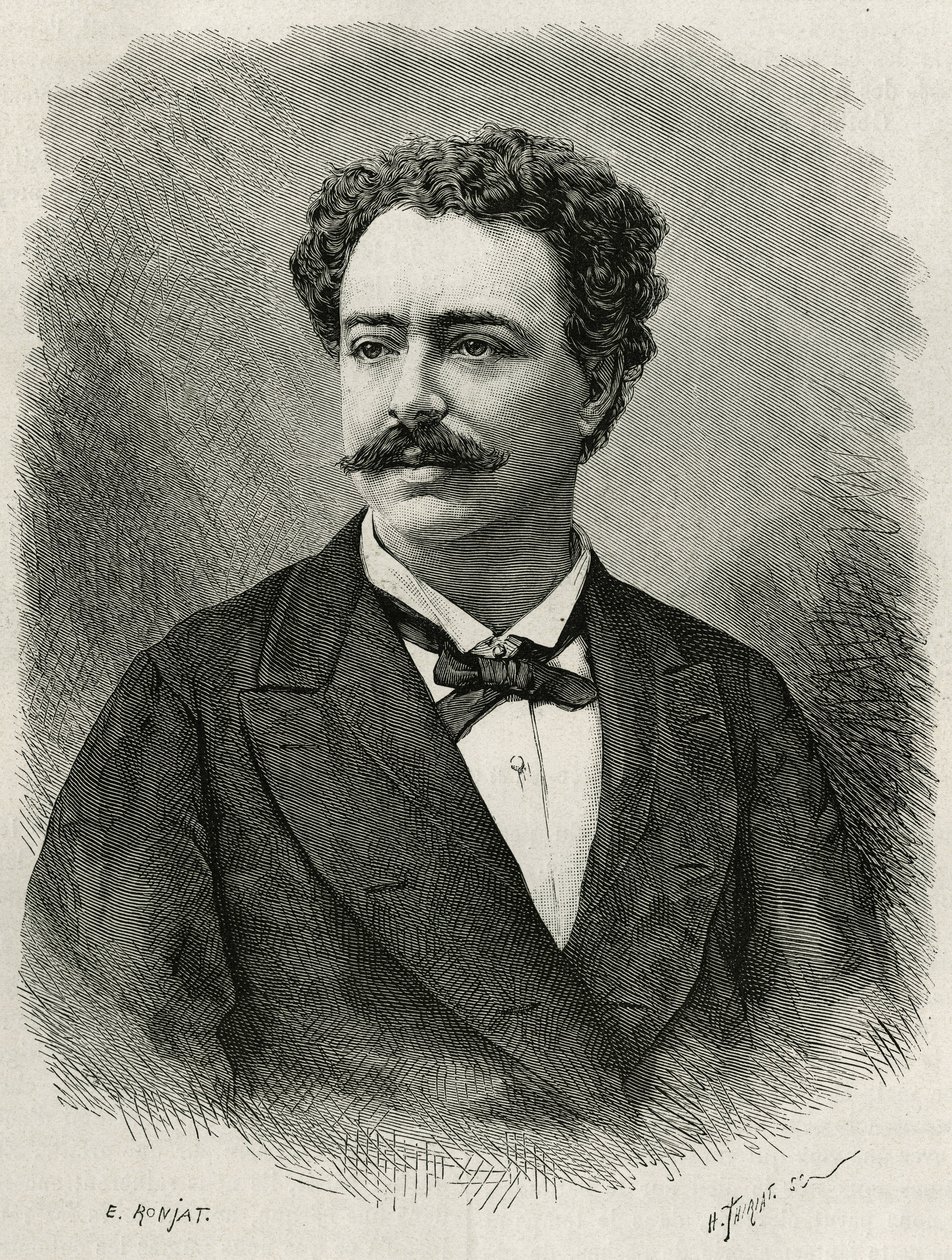 Portrait of the Author and Traveler Edmondo de Amicis (1846-1908) (engraving by E. Ronjat, to illustrate the story of Morocco by Edmondo de Amicis, 1875) by Etienne Antoine Eugene Ronjat