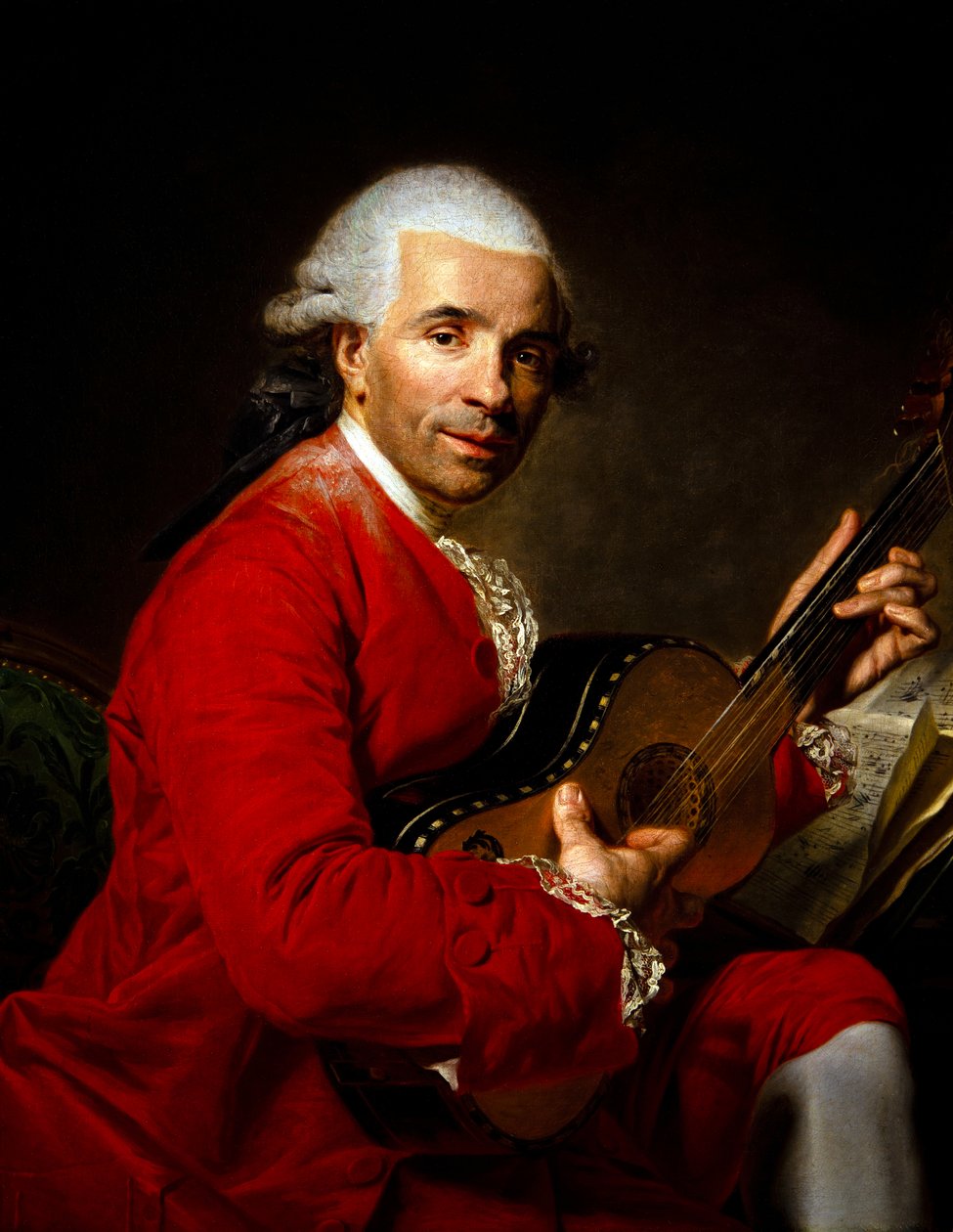 Portrait of a Man with a Guitar by Etienne Aubry