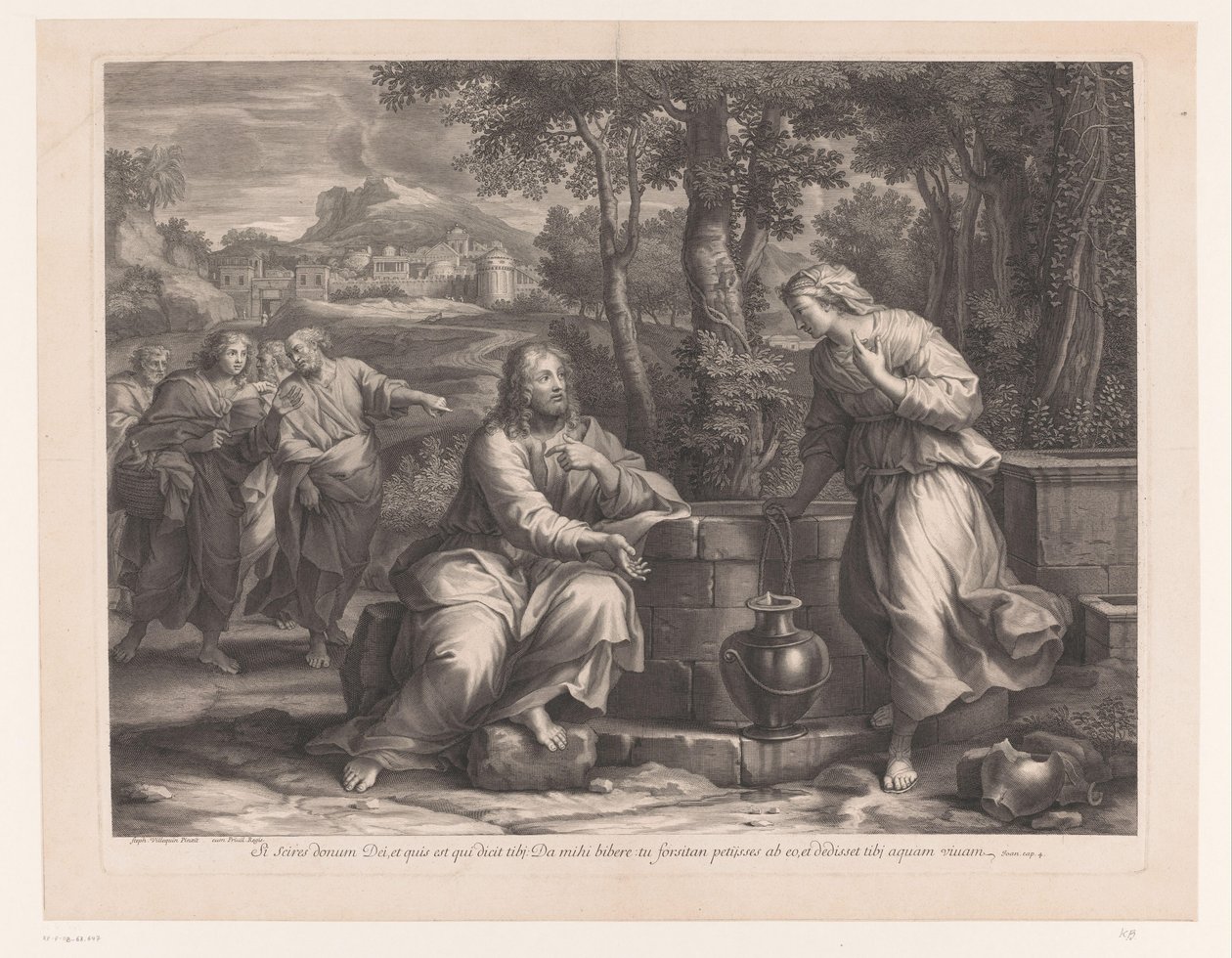 Christ and the Samaritan Woman at the Well by Etienne Baudet