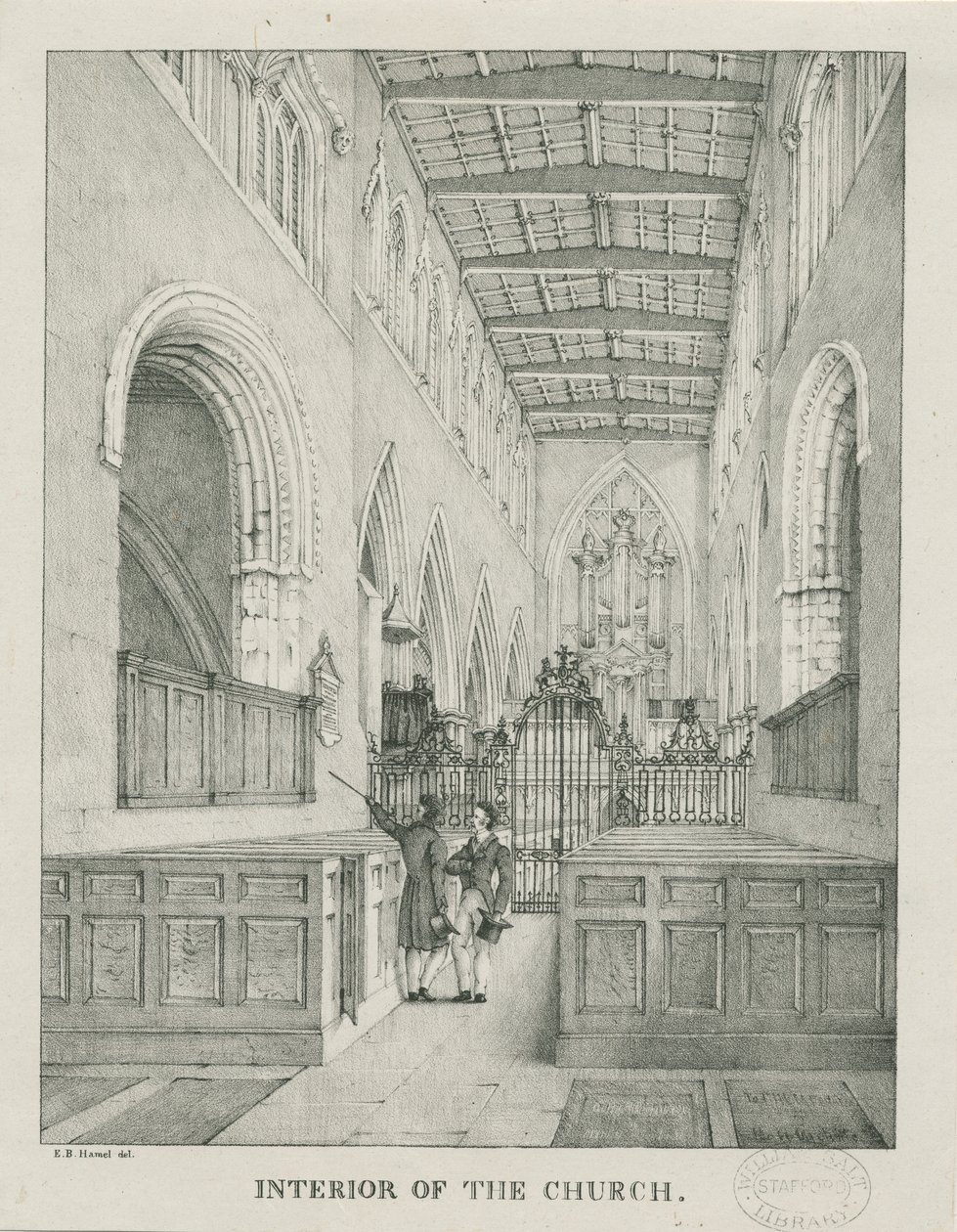 Interior of Tamworth Church by Etienne Bruno Hamel