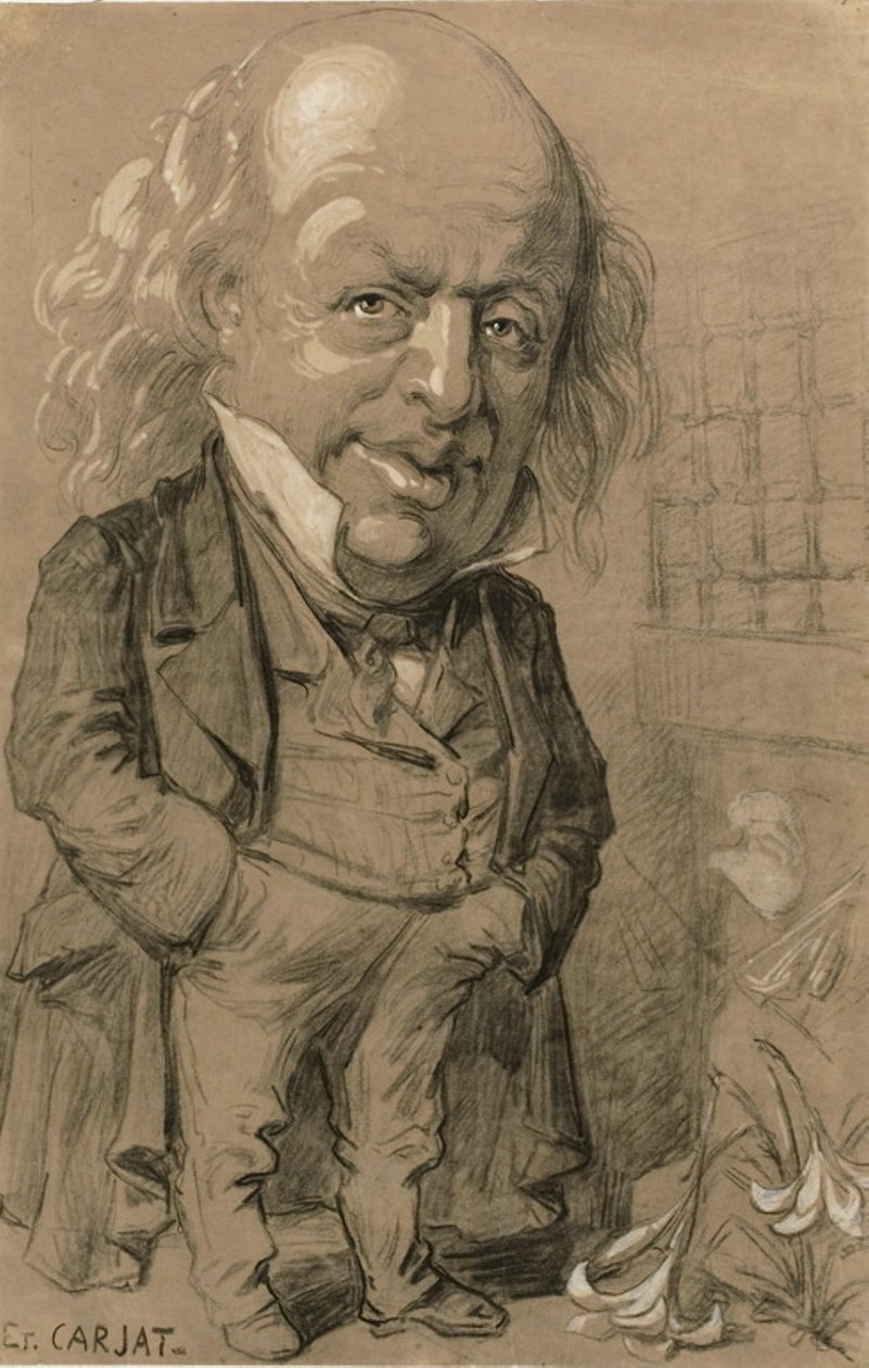 Caricature Portrait of Pierre-Jean de Beranger by Etienne Carjat
