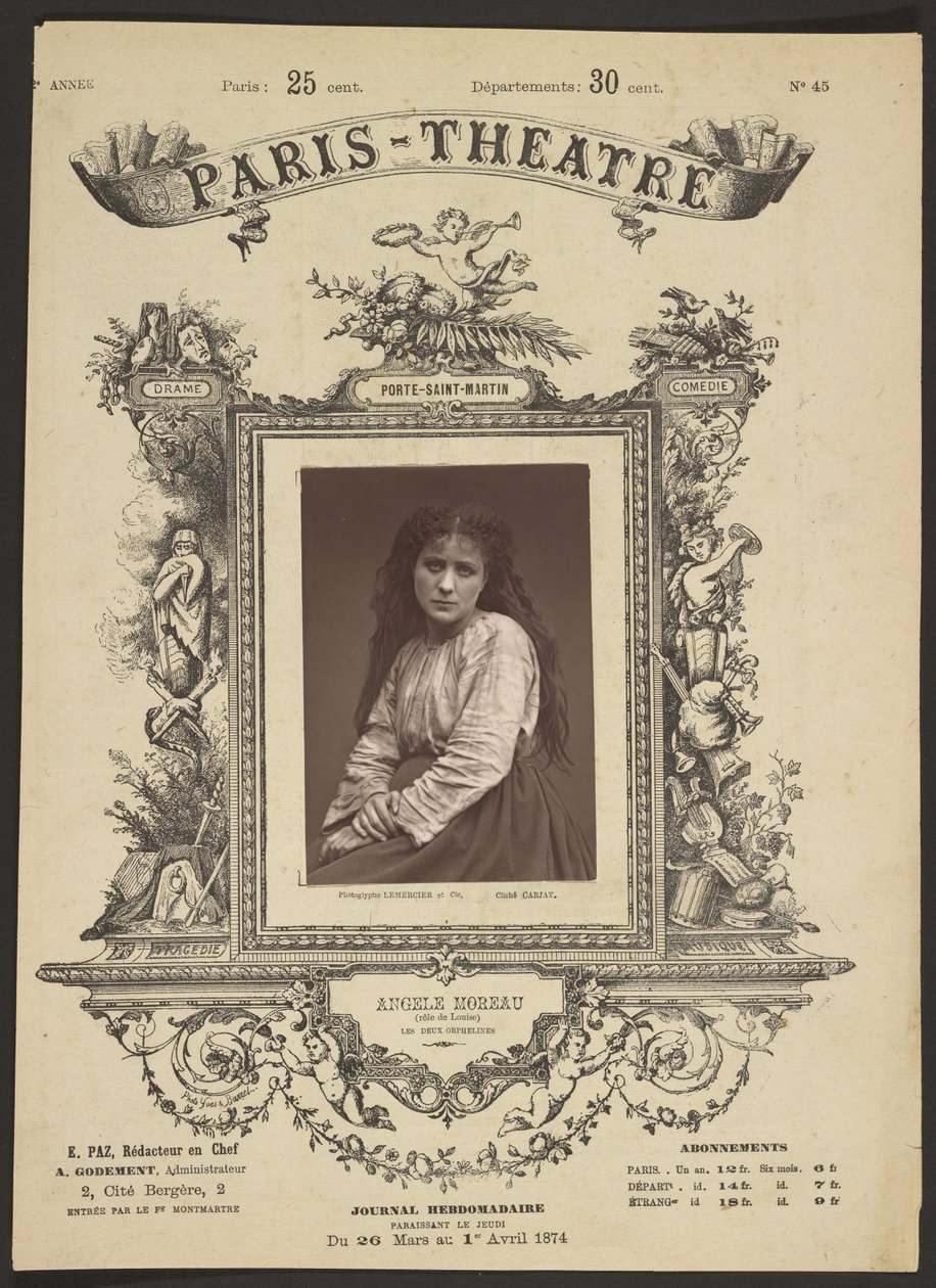Paris Theatre: Angele Moreau by Etienne Carjat