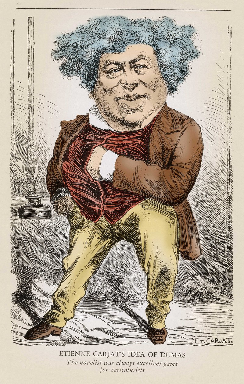 Portrait of Alexandre Dumas father: caricature by Etienne Carjat by Etienne Carjat