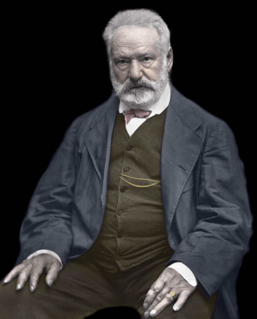 Portrait of Victor Hugo (1802-1885), French writer and poet, Colorisation on a photograph by Etienne Carjat (1828-1906) by Etienne Carjat